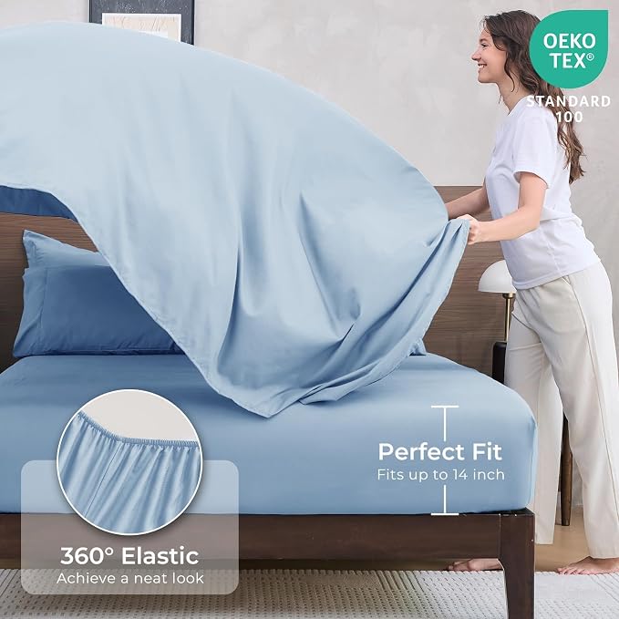 HEVUMYI Light Blue Twin Comforter Set - Image 5