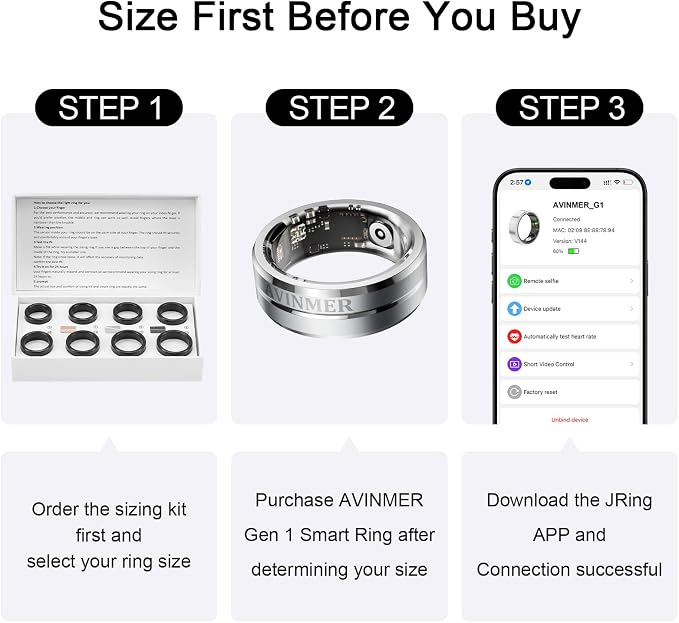 Gen 1 Smart Ring – Activity & Sleep Tracking, Hands-Free App & Camera Control - Image 2