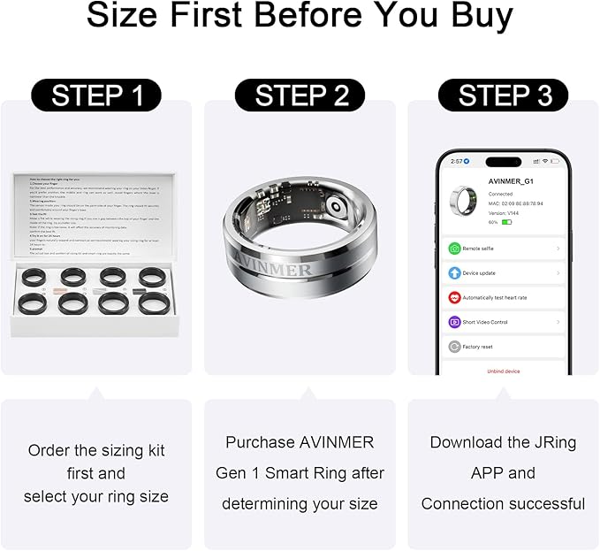 Gen 1 Smart Ring – Activity & Sleep Tracking, Hands-Free App & Camera Control - Image 2