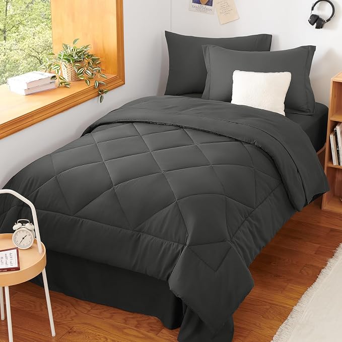 CozyLux Twin XL Comforter Set Dark Grey - Image 7