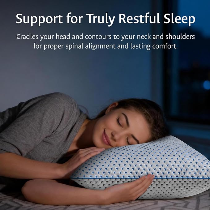 Cooling Gel Memory Foam Pillows Queen Size Set of 2 - Image 3