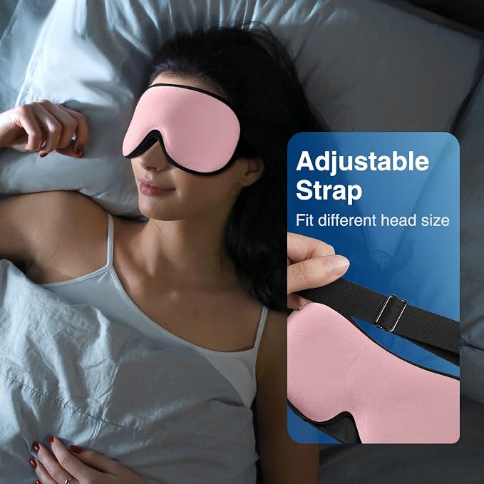YFONG Weighted Sleep Mask, Women Men 3D Eye Mask Blocking Lights Sleeping Mask - Image 8