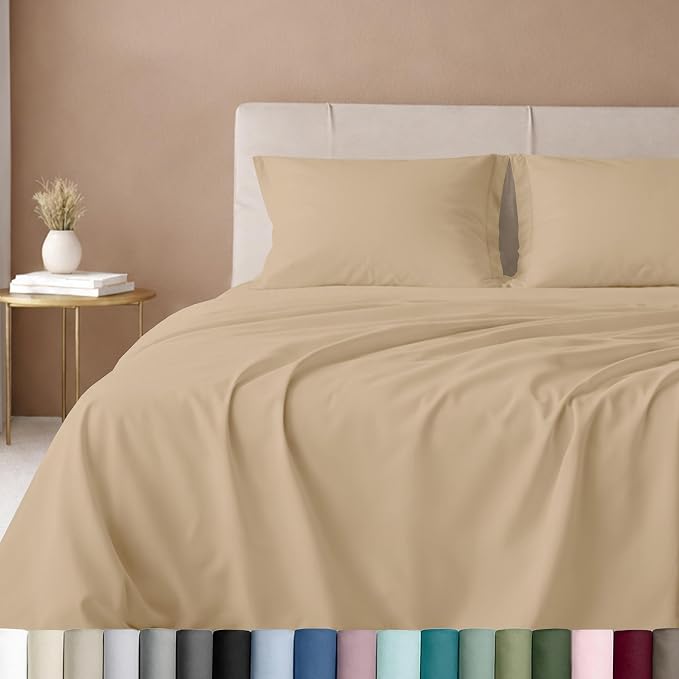 California Design Den King Size Sheets Set 600 Thread Count, 100% Cotton Sateen by CaliforniaDesignDen