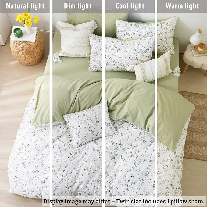LEMIROE Botanical Cotton Comforter Twin Size - Image 6