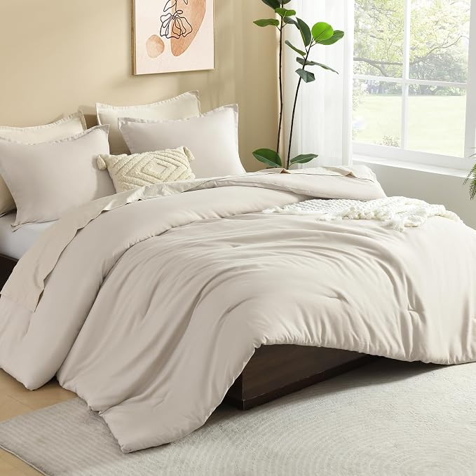 Litanika Comforters Tannish Grey Twin Size, 2 Pieces Lightweight Solid Bedding - Image 4