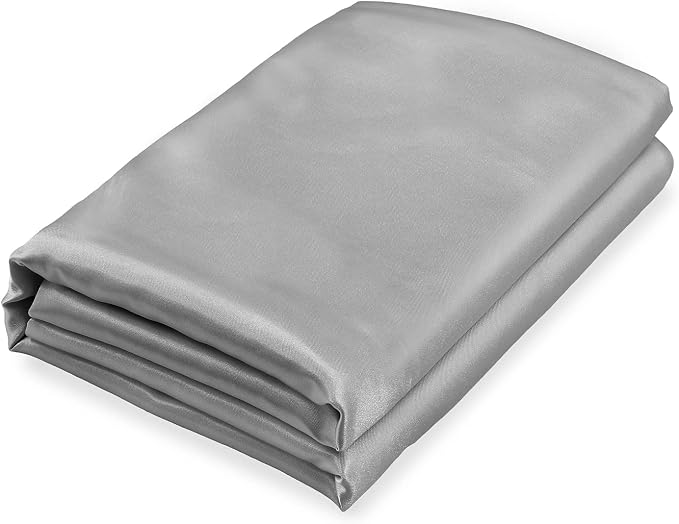 Homiest Light Grey Satin Flat Sheet King Size, Luxury & Ultra Soft Bedding by Homiest