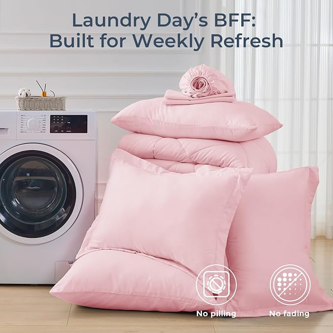 HEVUMYI Pink King Comforter Set - Image 7