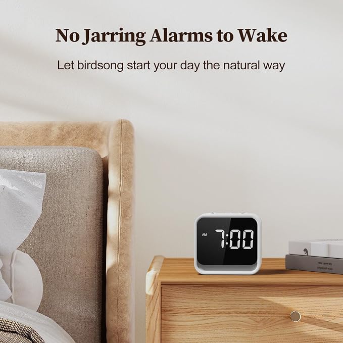 HOUSBAY Wooden Sound Machine Alarm Clock - Image 3