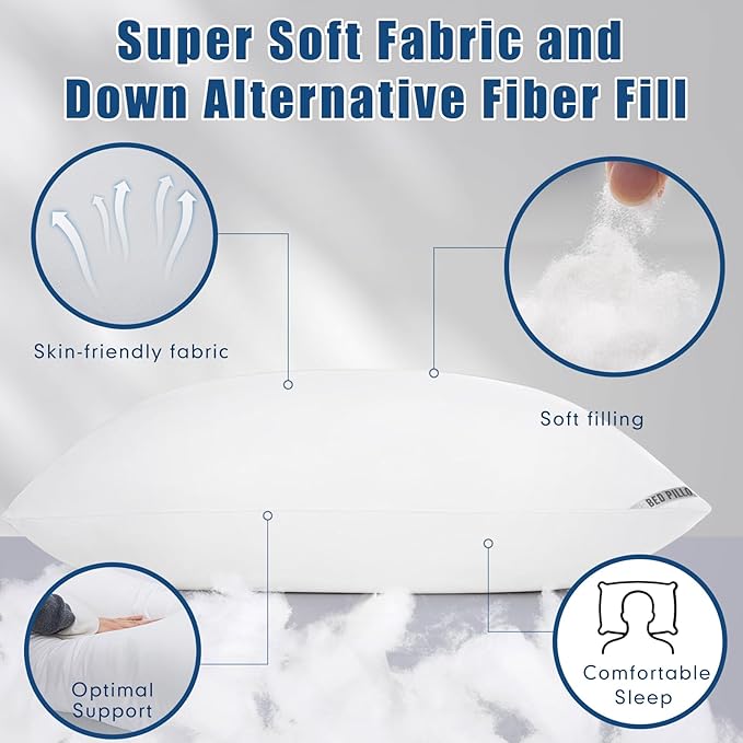 Piwaal Bed Pillows King Size 4-Pack - Image 3