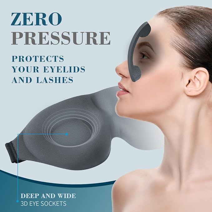 ZGGCD Sleep Mask for Side Sleeper, Light Blocking Sleeping Eye Mask for Women - Image 4