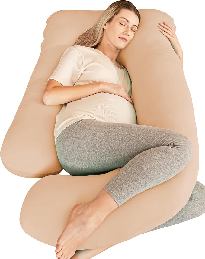Cute Castle Cooling Cover Pregnancy Pillows, Soft U-Shape Maternity Pillow by Cute+Castle