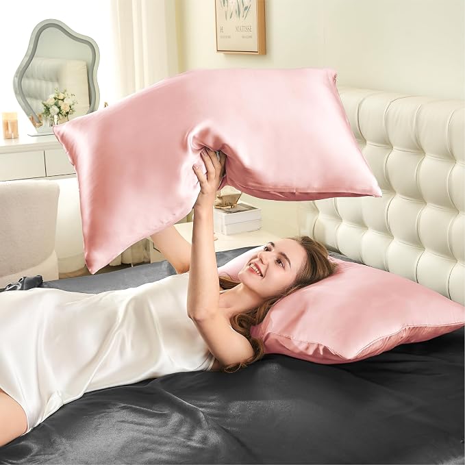 INFIIXSO Silk Pillow Cases 2 Pack Standard Size, Ultra Smooth & Soft Mulberry - Image 8