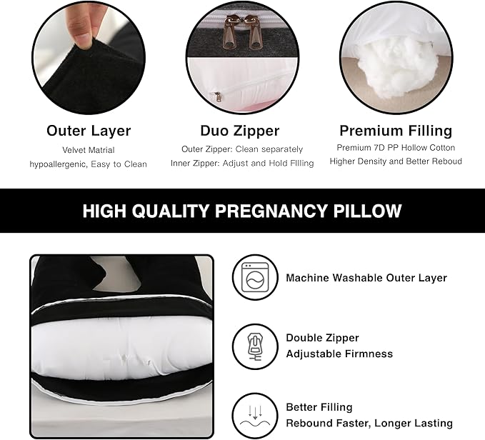 ALLOPERA Pregnancy Pillow, Full Body Maternity Pillow 57 inch, - Image 4