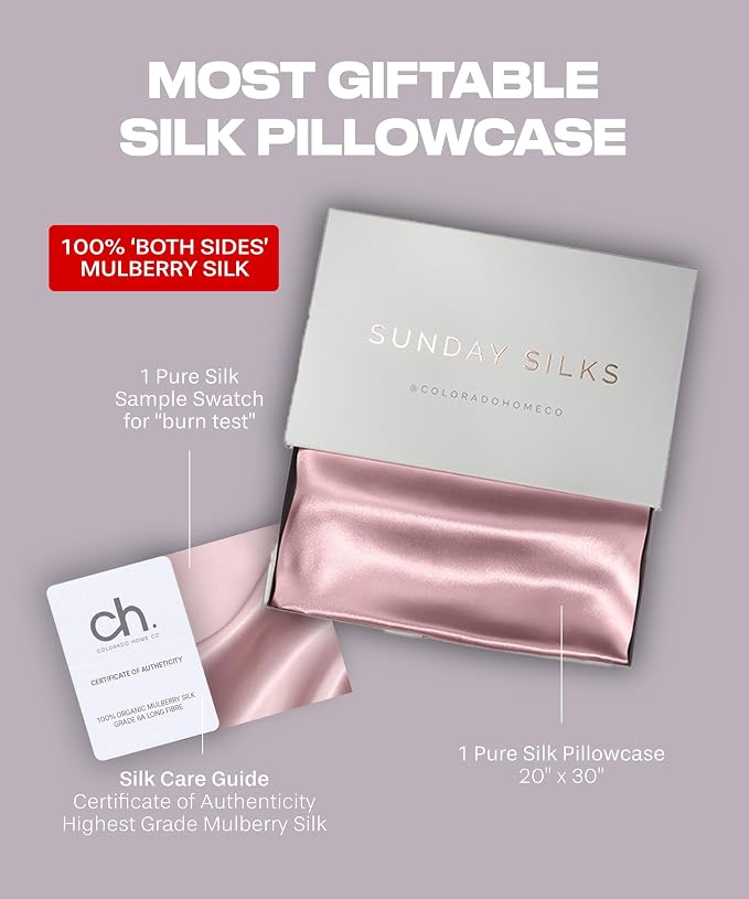 SUNDAYSILKS™ Premium Silk Pillow Cases | 100% Mulberry Silk Pillowcase - Image 6