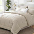 CozyLux Full Size Comforter Sets Oatmeal, 7 Pieces Bed in a Bag, Oatmeal by CozyLux