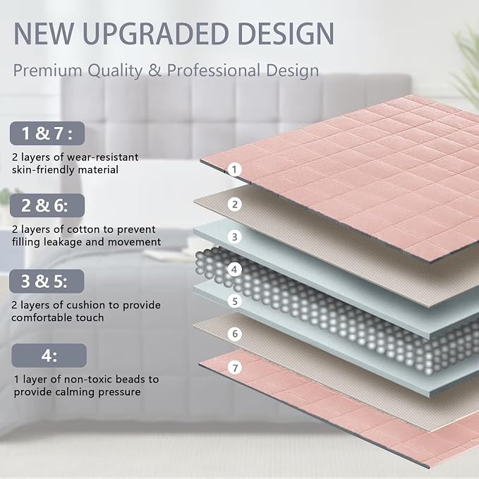Pink Weighted Blanket for Adults 20lbs, Queen Size Cooling Heavy Throw Blanket - Image 6