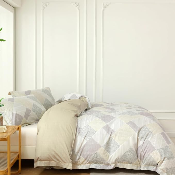 OAITE Duvet Cover Set King Size Floral Pattern Ultra Soft 100% Cotton Duvet - Image 3