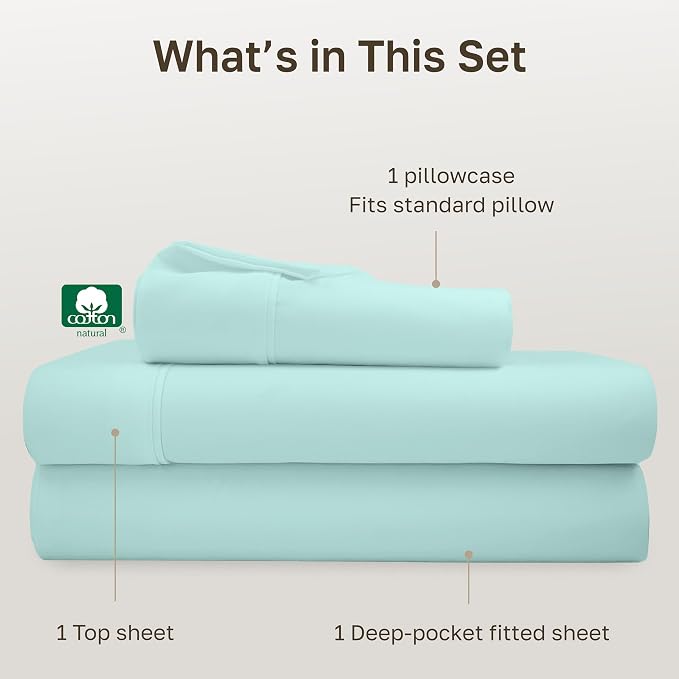 California Design Den Soft 100% Cotton Bed Sheets Twin Size Set, 400 Thread - Image 4