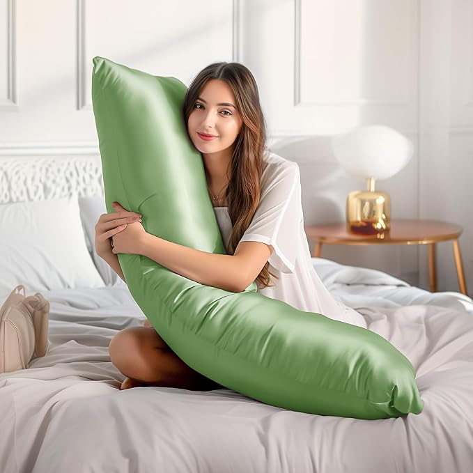 BEDELITE Satin Body Pillow Cover 2 Pack, Super Soft and Cooling Body Pillow - Image 3