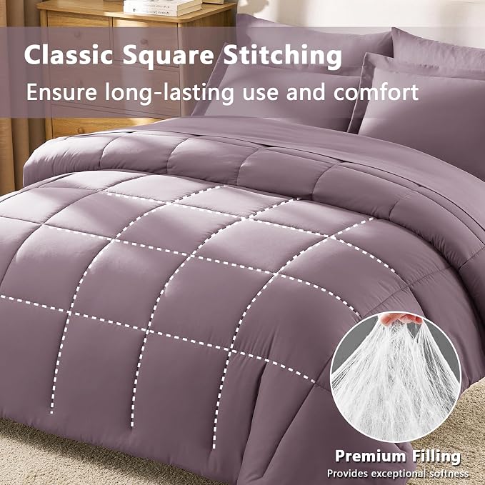 CozyLux Full Size Comforter Sets Dusty Purple - Image 6
