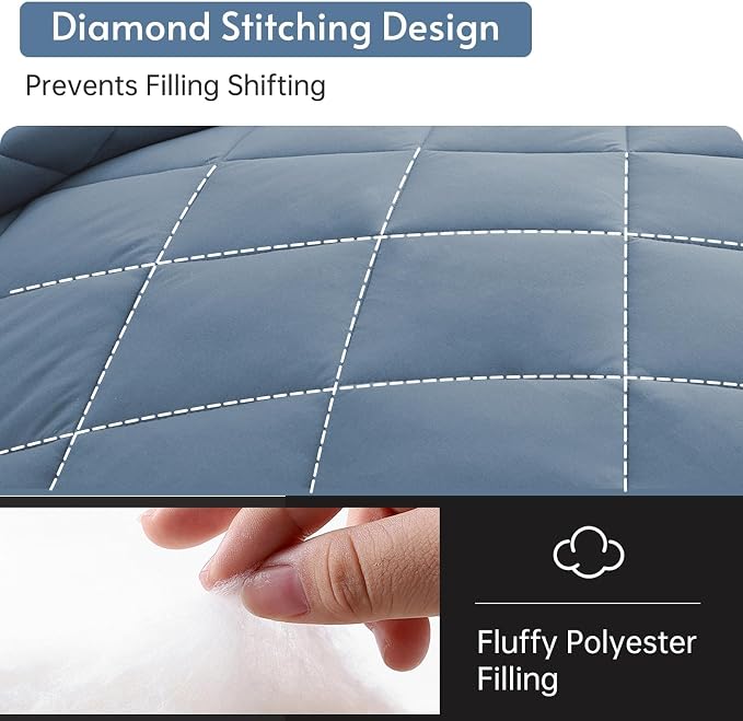 MUXHOMO 7 Pieces King Comforter Set, Reversible Bed in a Bag King Size - Image 7