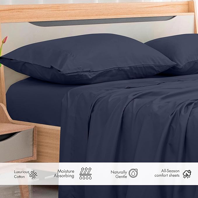 Royale Linens 300 Thread Count 100% Long Staple Combed Cotton Flat Sheet - Image 3