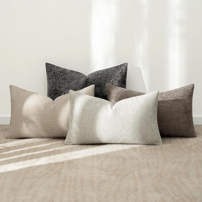 MIULEE Pack of 4 Couch Throw Pillow Covers 12x20 Inch Neutral Soft Decorative - Image 3