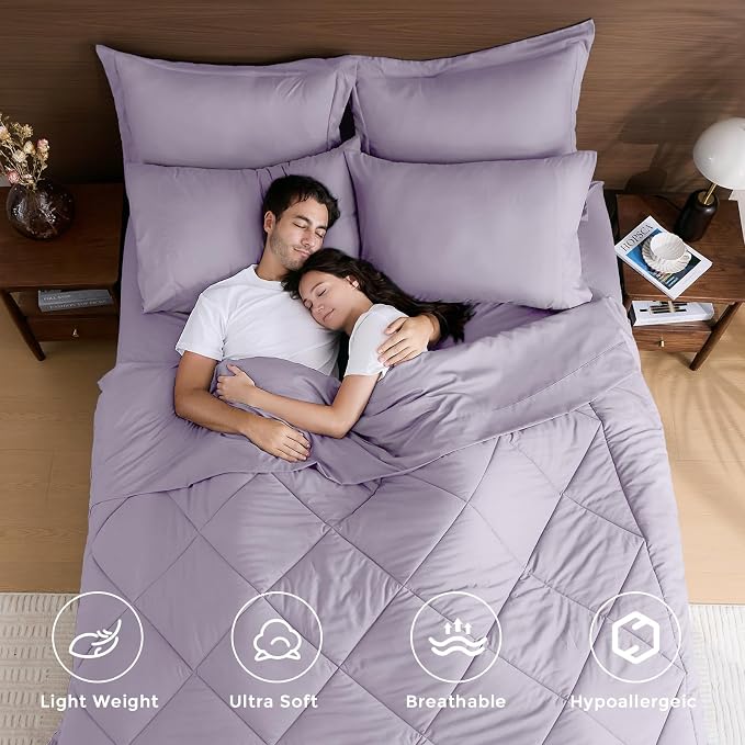 HEVUMYI Queen Purple Comforter Set - Image 2