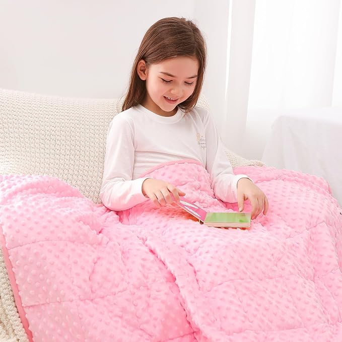 Kivik Weighted Blanket 10 lbs, Small Minky Dotted Blankets, Soft Heavy Blanket by Kivik