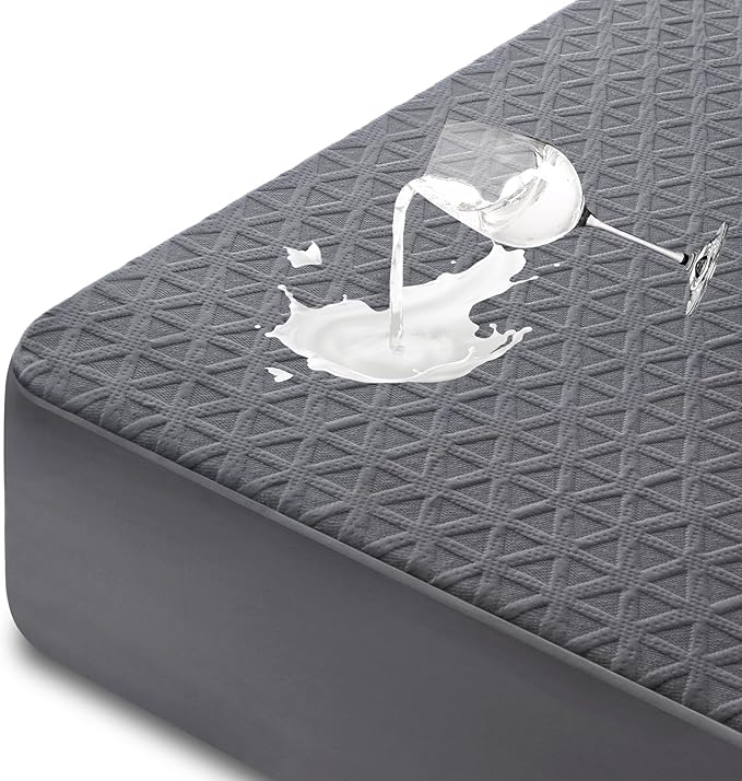 Premium Waterproof Mattress Protector Queen Size, Breathable Bed Cover 3D Air by GOPOONY