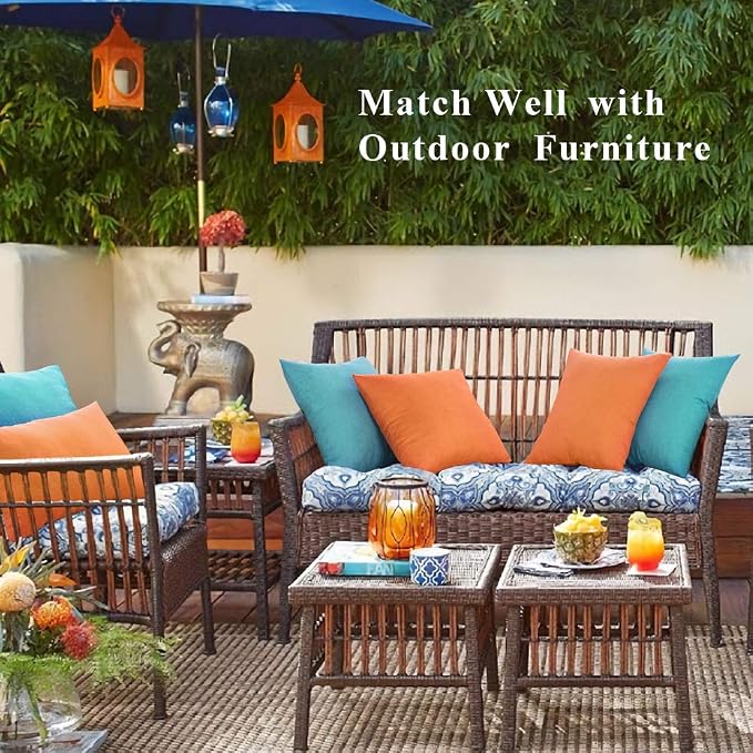 MIULEE Pack of 2 Decorative Outdoor Solid Waterproof Throw Pillow Covers Faux - Image 8