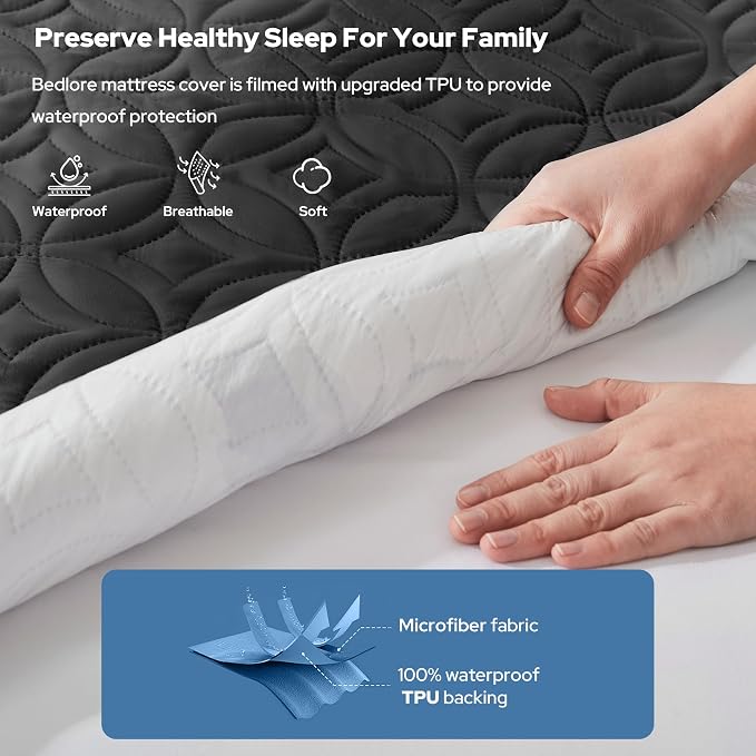 BEDLORE Waterproof Mattress Protector, Queen Size Mattress Pad Noiseless - Image 2