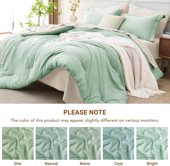 MUXHOMO 7 Pieces King Comforter Set, Soft Bed in a Bag King Size, All Season - Image 6