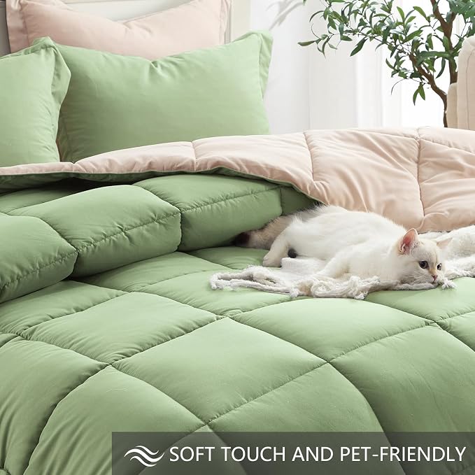 Homelike Moment Queen Comforter Set Sage Green, Comforters Queen Size Set - Image 4