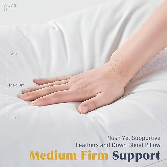 puredown® Goose Feathers and Down White Pillows - Image 4