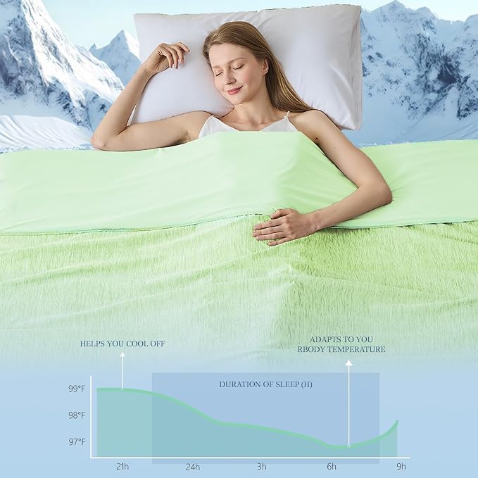 Cooling Blanket Queen Size, Cold Blanket Thin Lightweight Breathable Soft - Image 2