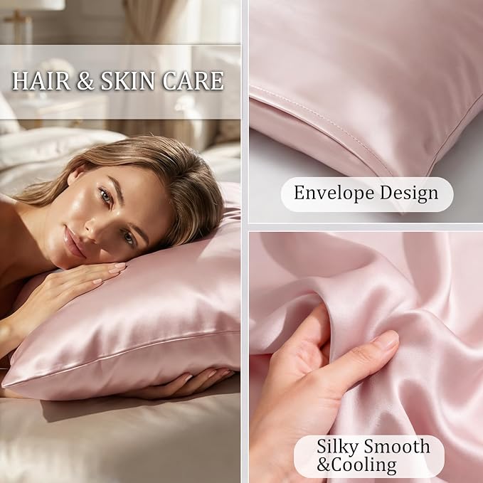 Cooling Pillowcases Set of 2 for Hot Sleeper, Night Sweats Beauty Sleep Reduces - Image 6