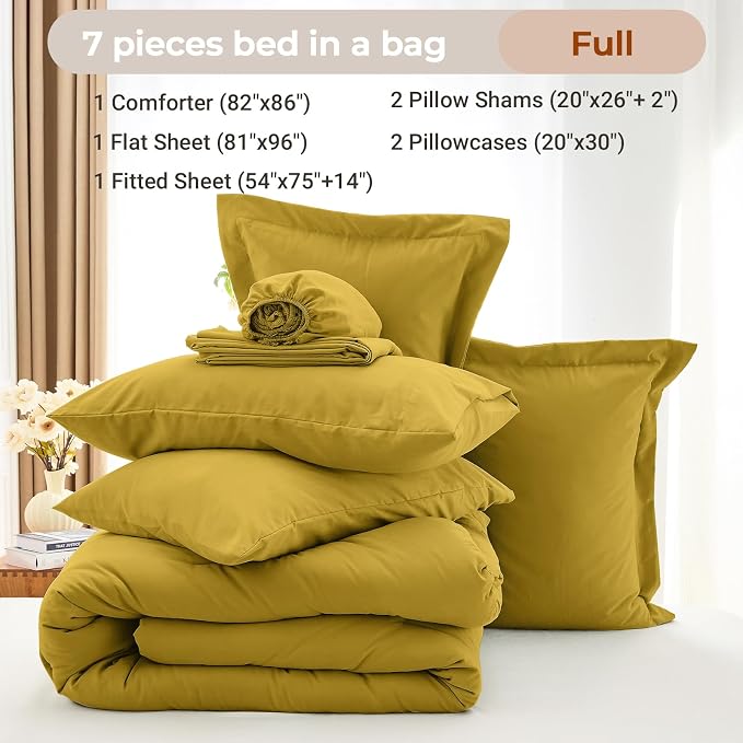 MUXHOMO 7 Pieces Full Comforter Set, Soft Bed in a Bag Full Size, All Season - Image 4