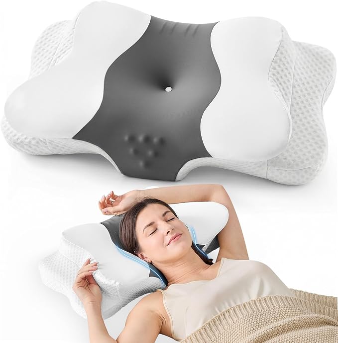DISSA Cervical Neck Pillow for Side Sleepers Ergonomic Contour Memory Foam by DISSA
