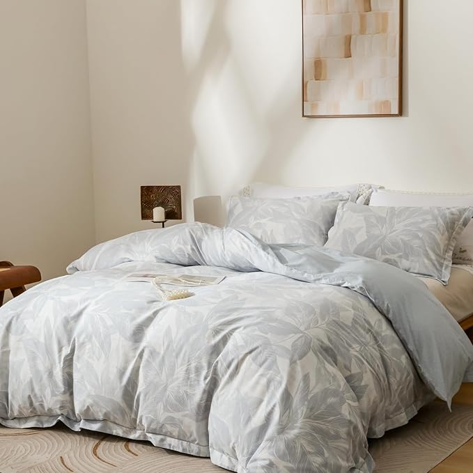 OAITE Duvet Cover Set Queen Size Floral Pattern Ultra Soft 100% Cotton Duvet - Image 2