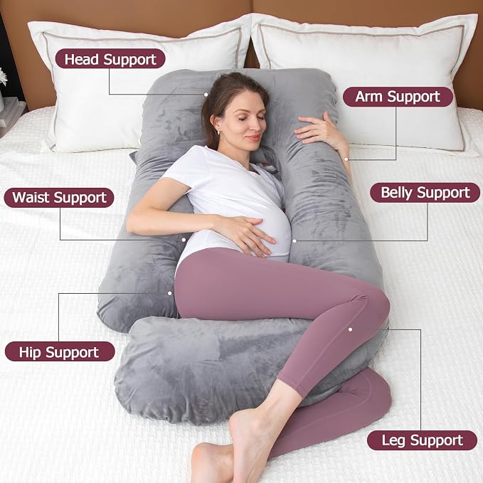 MOON PINE Pregnancy Pillow, U Shaped Full Body Pillow - Image 4