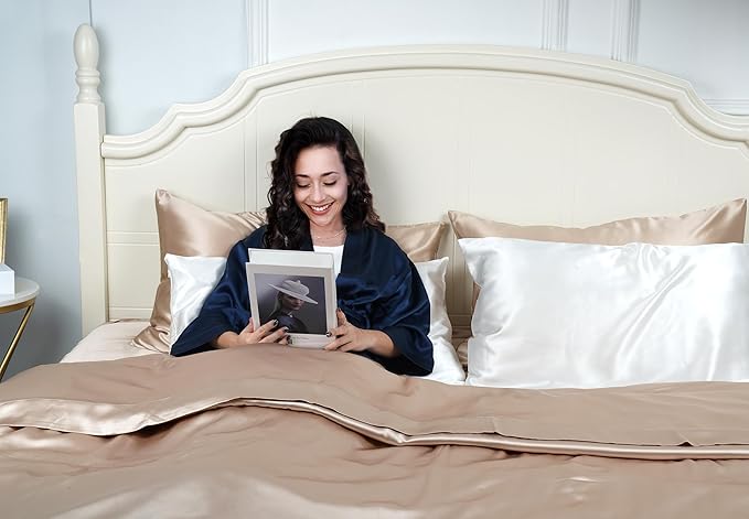 100% Mulberry Silk Pillowcase for Hair and Skin, 22 Momme Pure Natural Silk - Image 3