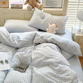 Nayoroom Blue Gingham Duvet Cover Twin Size Reversible Plaid Checkered Duvet by Nayoroom