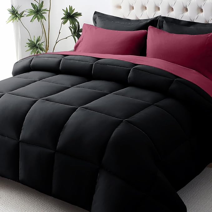 JOLLYVOGUE Queen Comforter Set, Ultra-Soft Bed in a Bag Queen Size 7 Pieces by JOLLYVOGUE