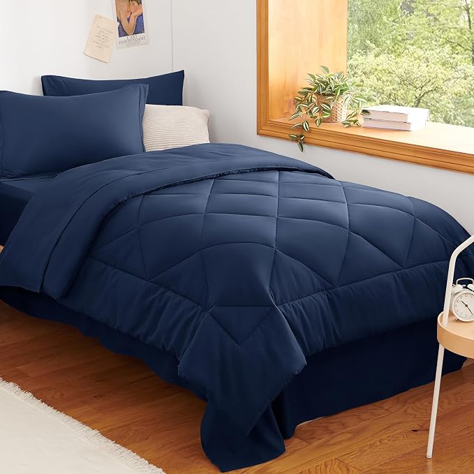 CozyLux Twin XL Comforter Set Navy Blue by CozyLux