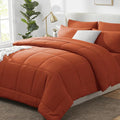 CozyLux Full Size Comforter Sets Terracotta, 7 Pieces Bed in a Bag, Burnt by CozyLux