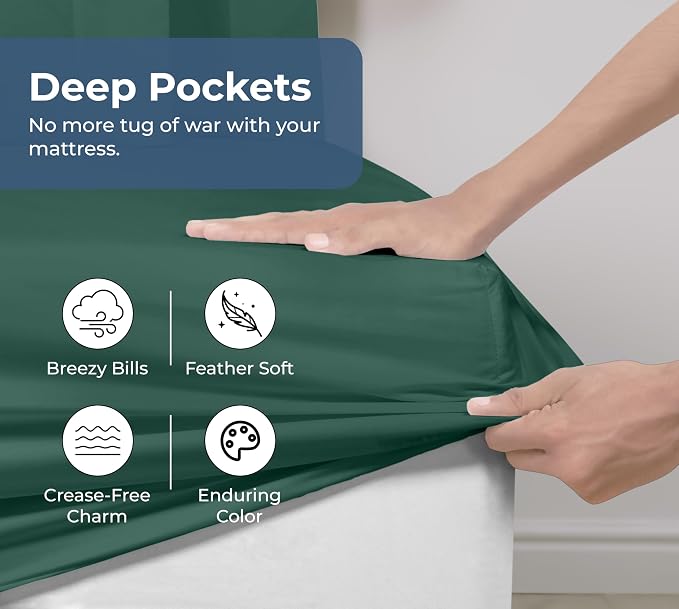 Royale Linens 100% Organic Cotton Fitted Sheet - Image 4