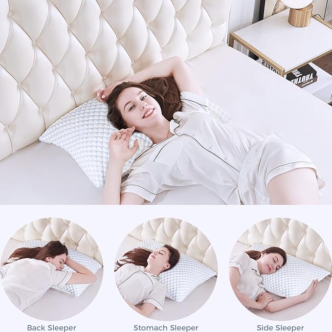 OSBED Adjustable Cooling Shredded Memory Foam Pillows King Size Set of 4 - Image 6