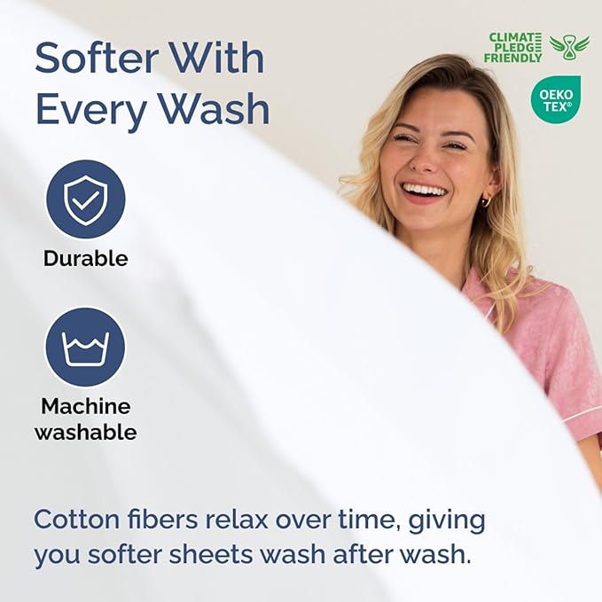 Extra Deep Full 400 Thread Count Cotton Fitted Sheet - Image 5