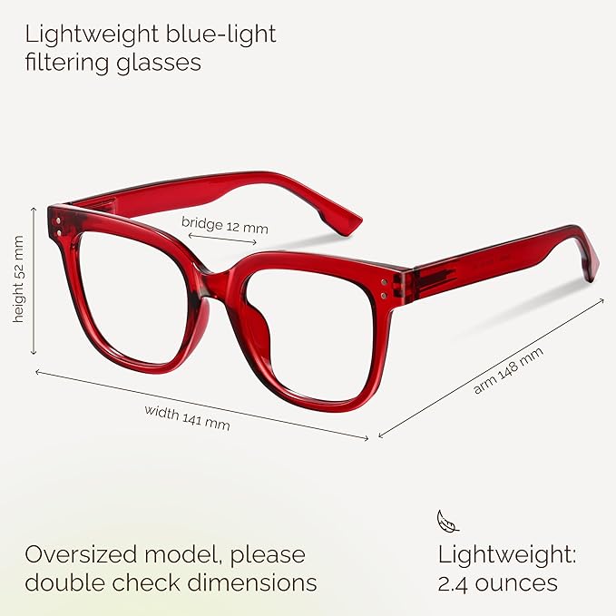 miyya Blue Light Glasses for Women & Men – Oversized UV & Blue Light Blocker - Image 3